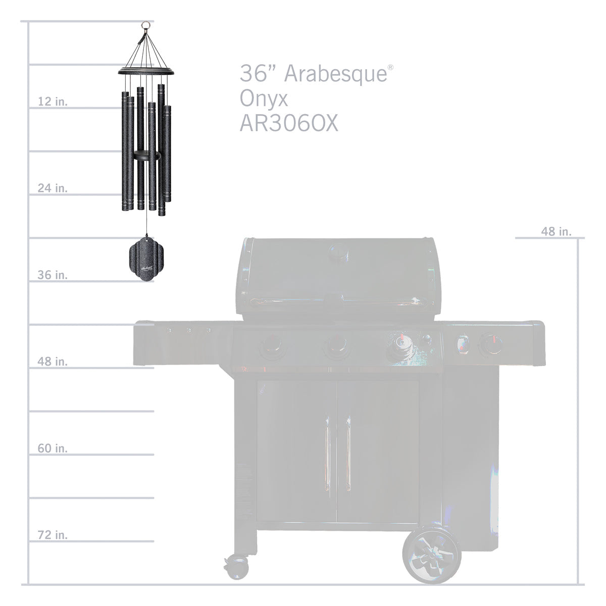 Arabesque 36-Inch Wind Chime - Onyx