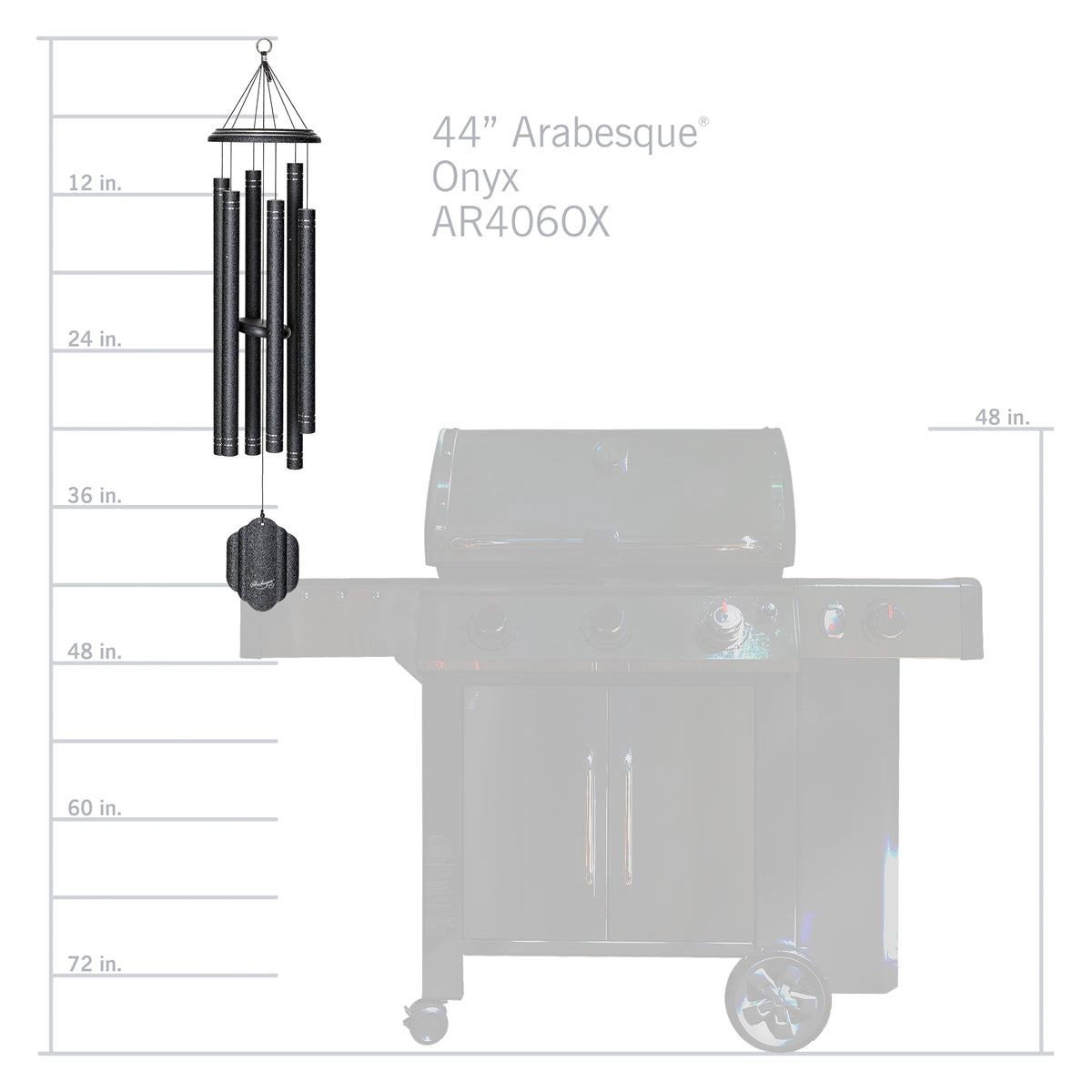 Arabesque 44-inch Wind Chime - Onyx