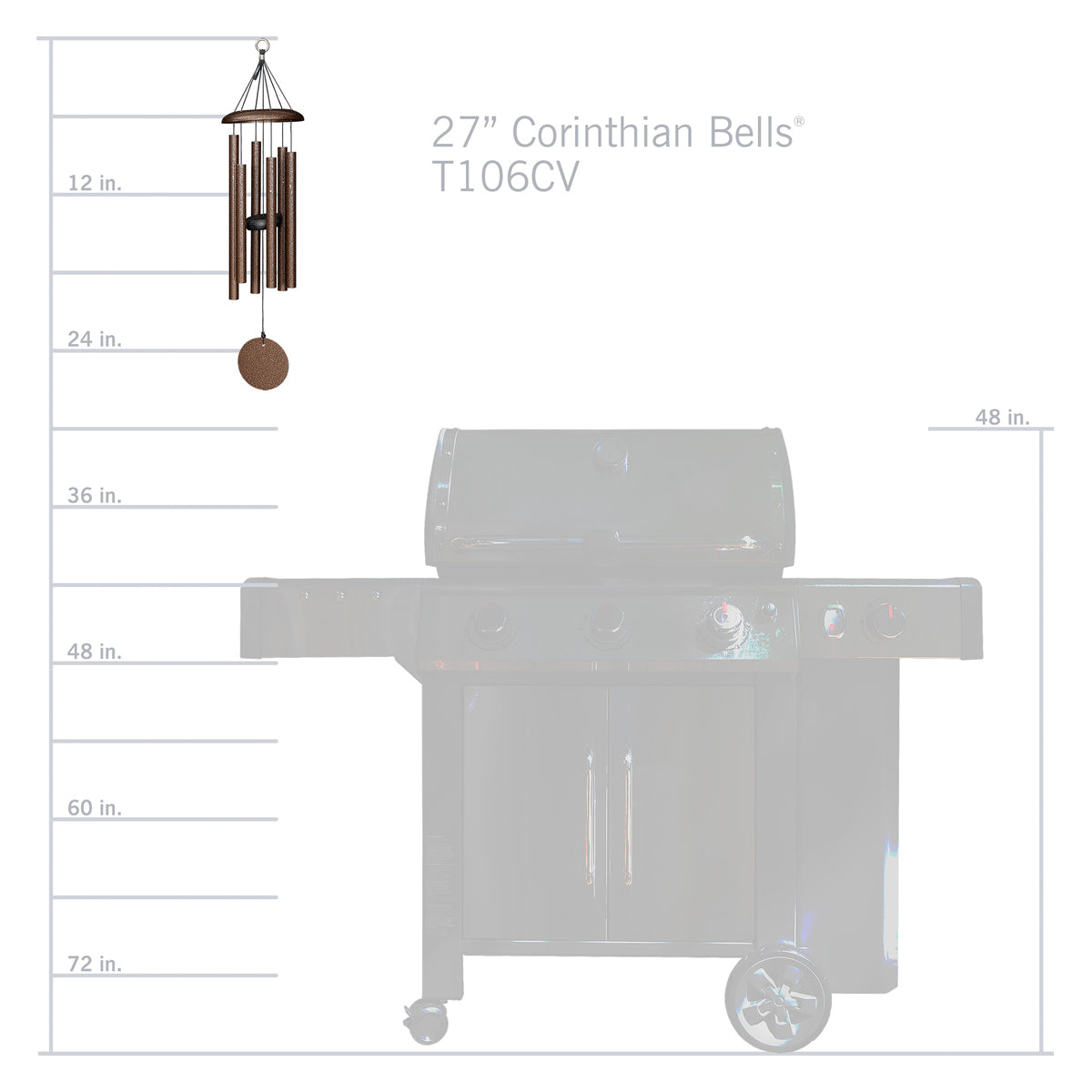 Corinthian Bells 27-Inch Wind Chime - Copper Vein
