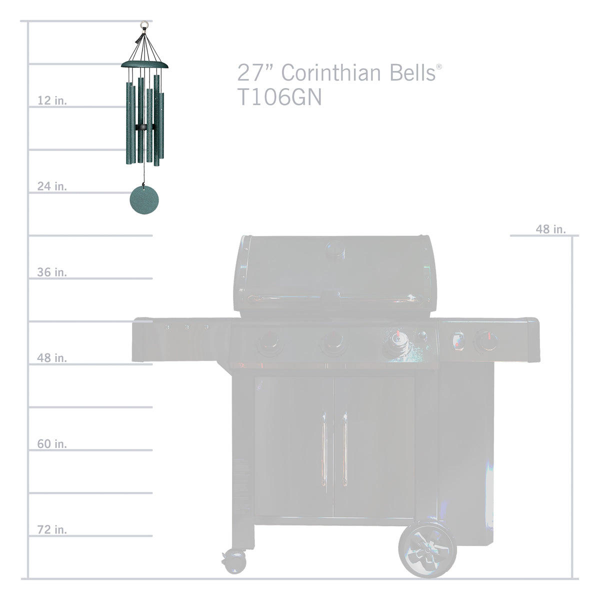 Corinthian Bells 27-Inch Wind Chime - Green