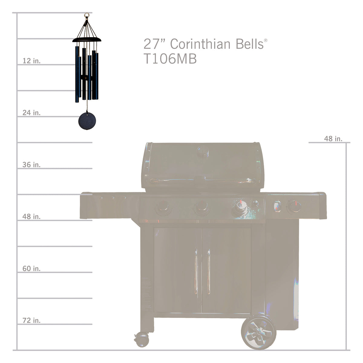 Corinthian Bells 27-Inch Wind Chime - Midnight Blue