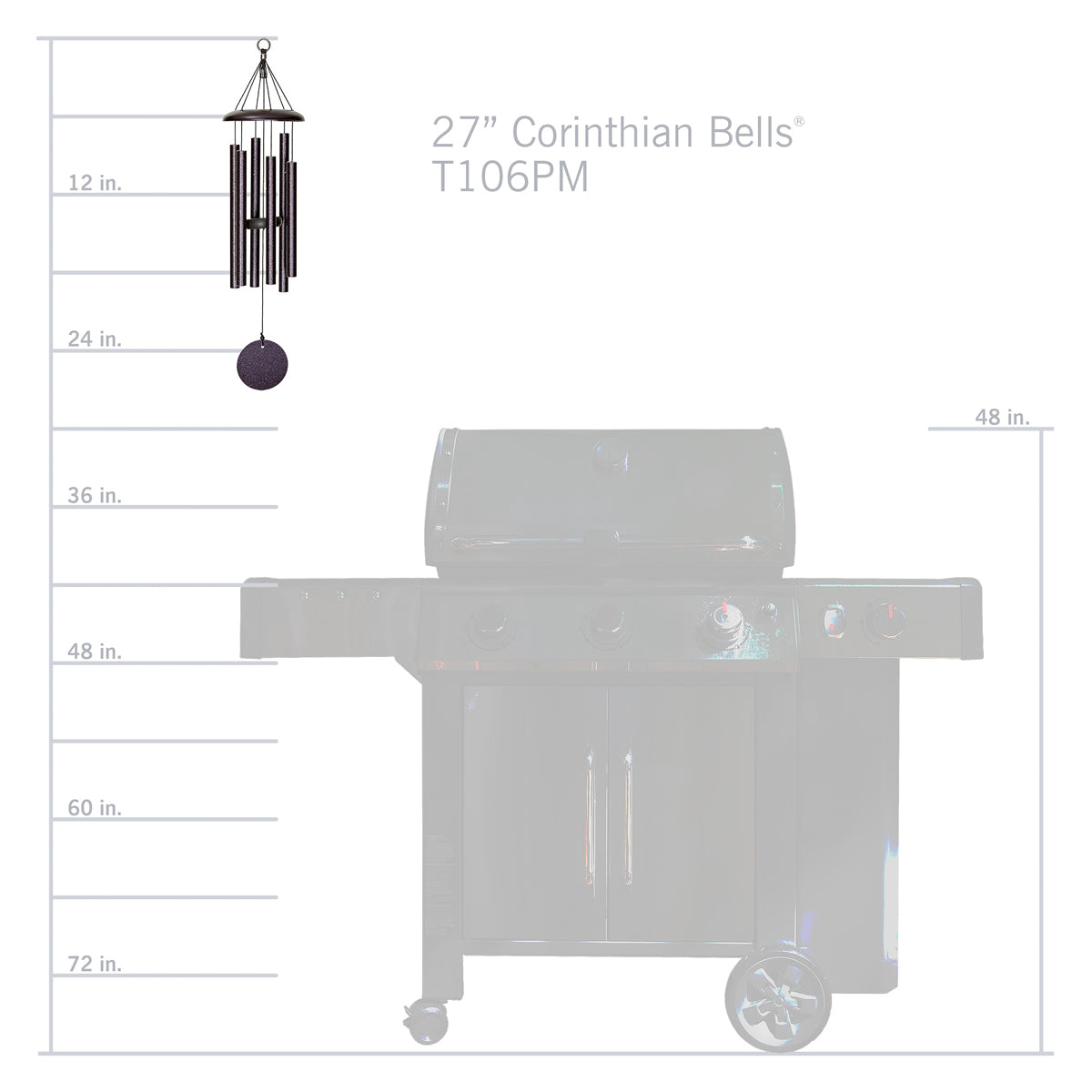 Corinthian Bells 27-Inch Wind Chime - Plum