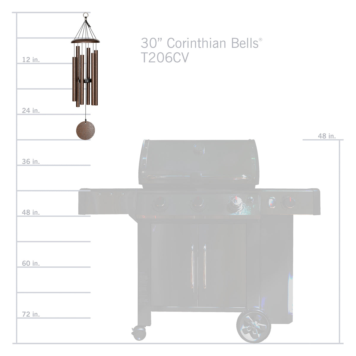 Corinthian Bells 30-Inch Wind Chime - Copper Vein