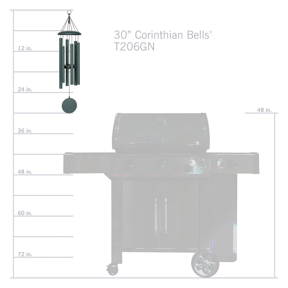 Corinthian Bells 30-Inch Wind Chime - Green