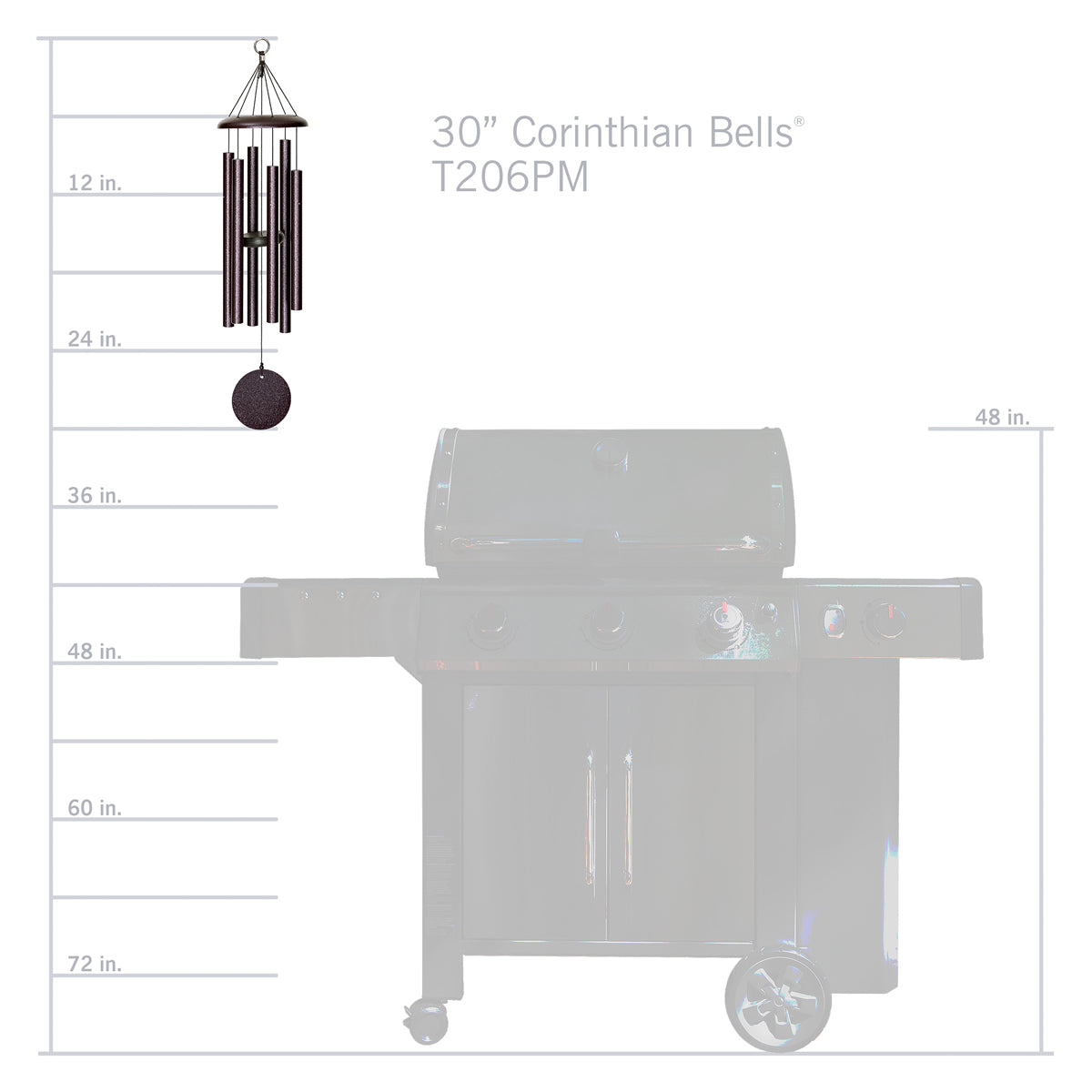 Corinthian Bells 30-Inch Wind Chime - Plum