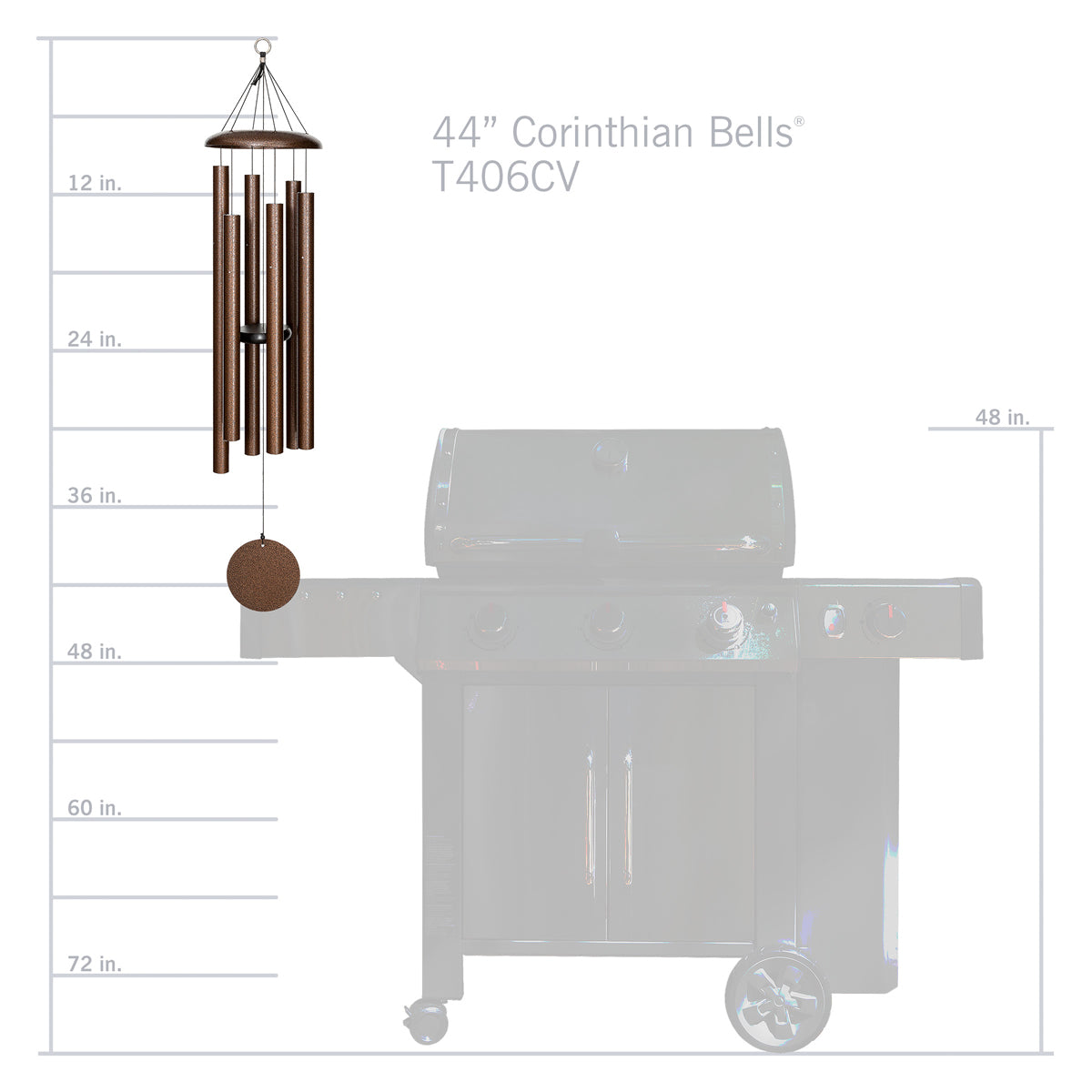 Corinthian Bells 44-inch Wind Chime - Copper Vein