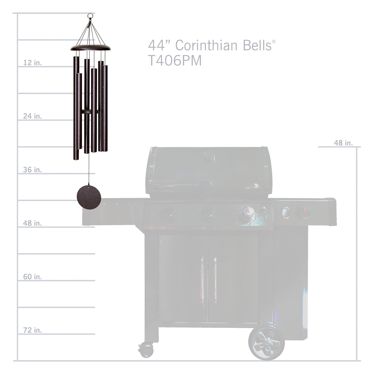 Corinthian Bells 44-inch Wind Chime - Plum
