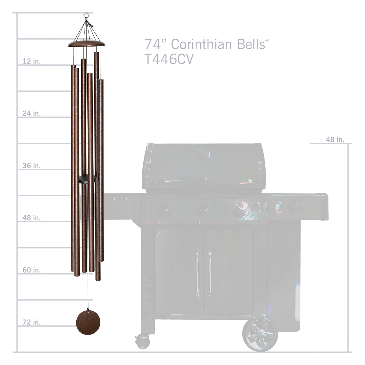 Corinthian Bells 74-inch Wind Chime - Copper Vein
