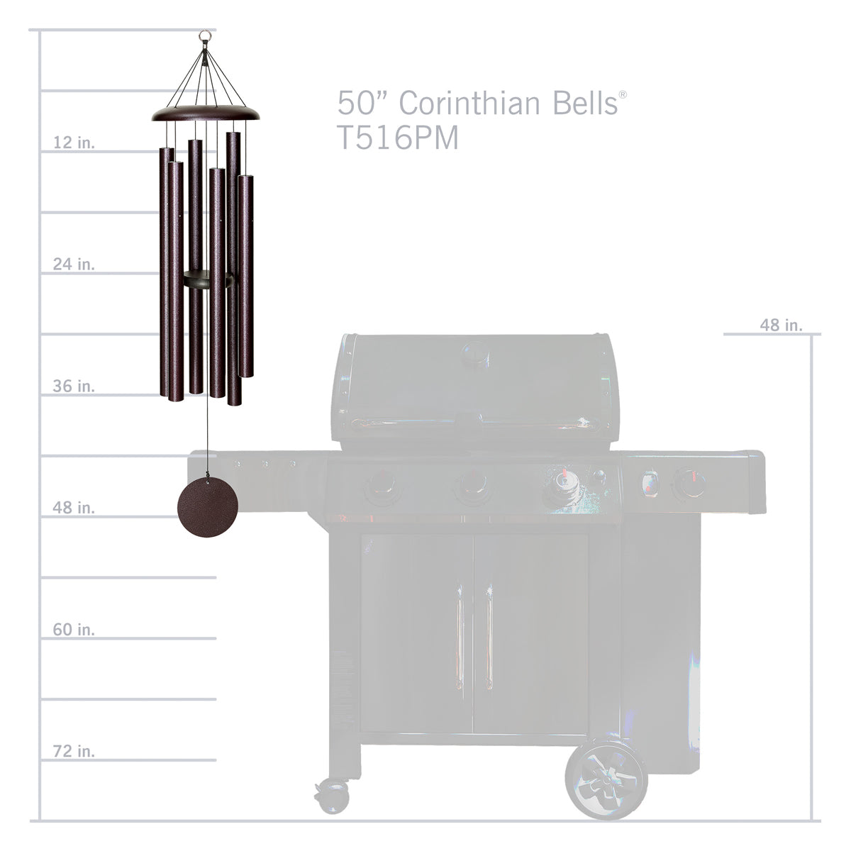 Corinthian Bells 50-inch Wind Chime - Plum