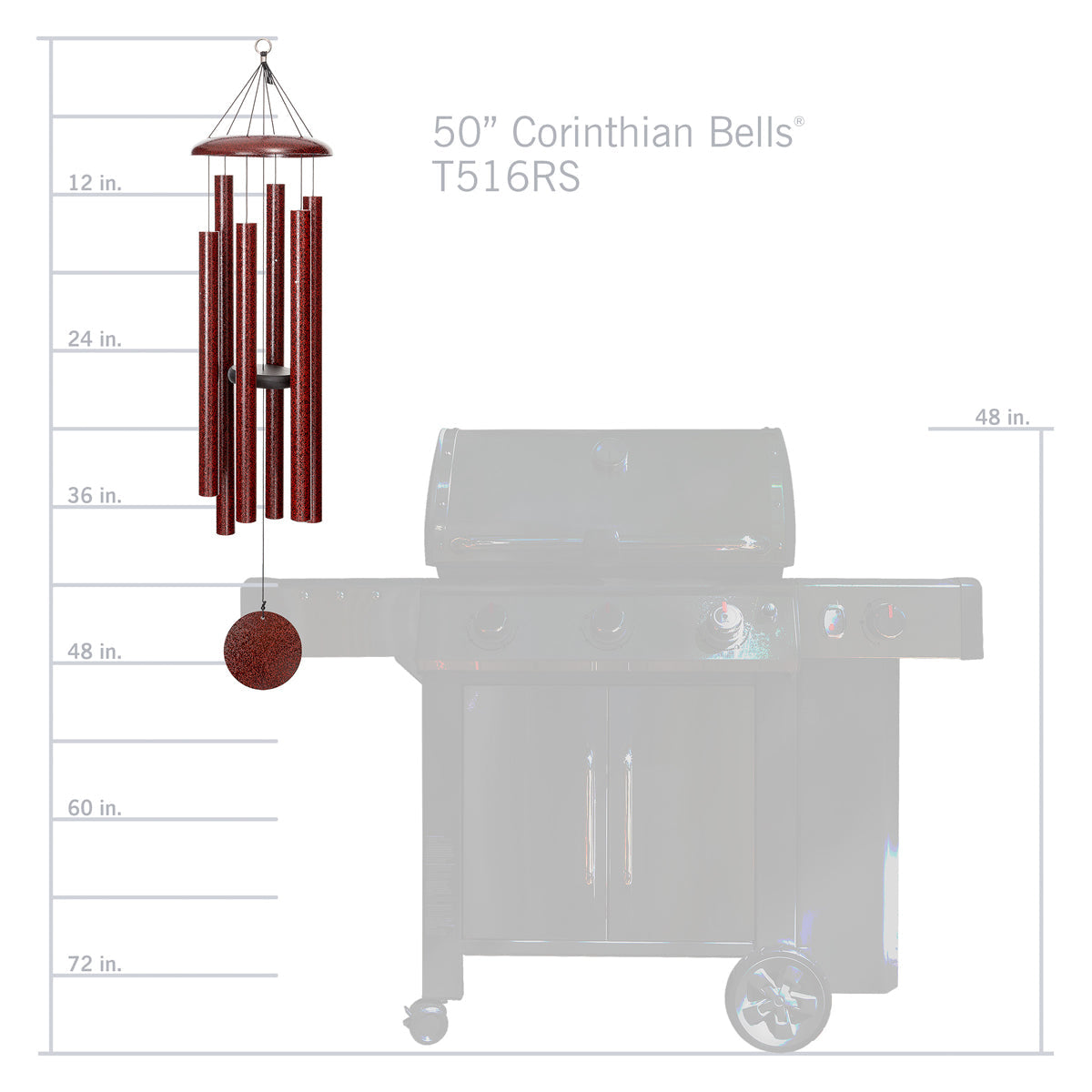 Corinthian Bells 50-inch Wind Chime - Ruby Splash