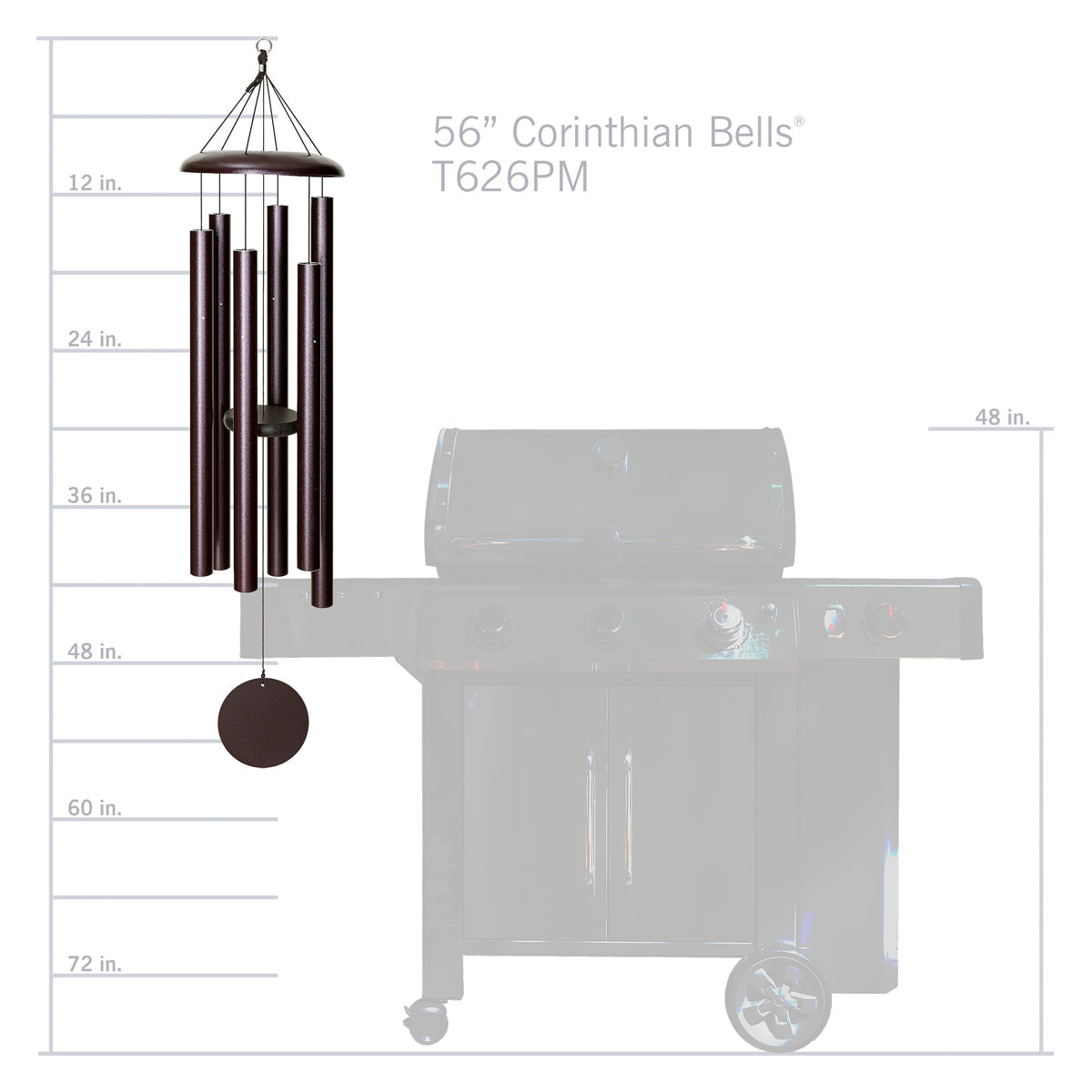 Corinthian Bells 56-inch Wind Chime - Plum
