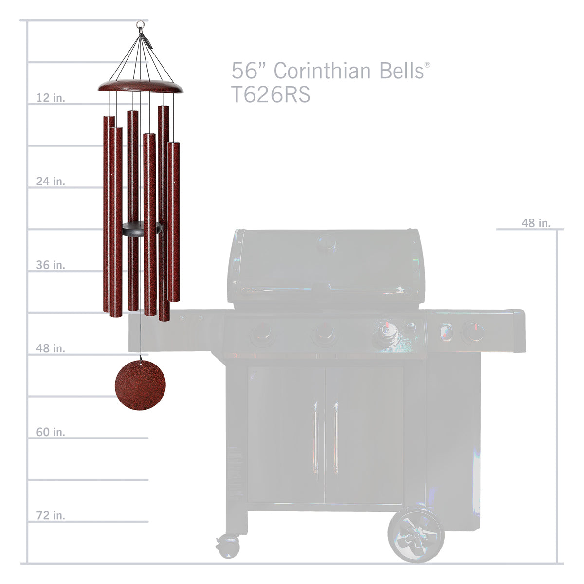 Corinthian Bells 56-inch Wind Chime - Ruby Splash