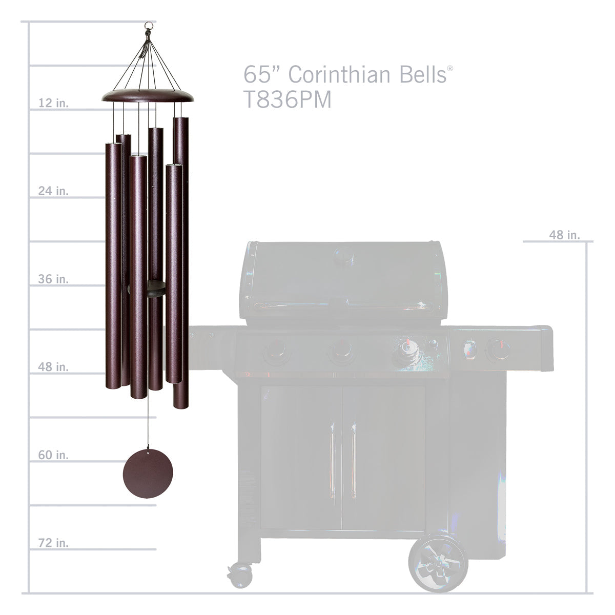 Corinthian Bells 65-inch Wind Chime - Plum