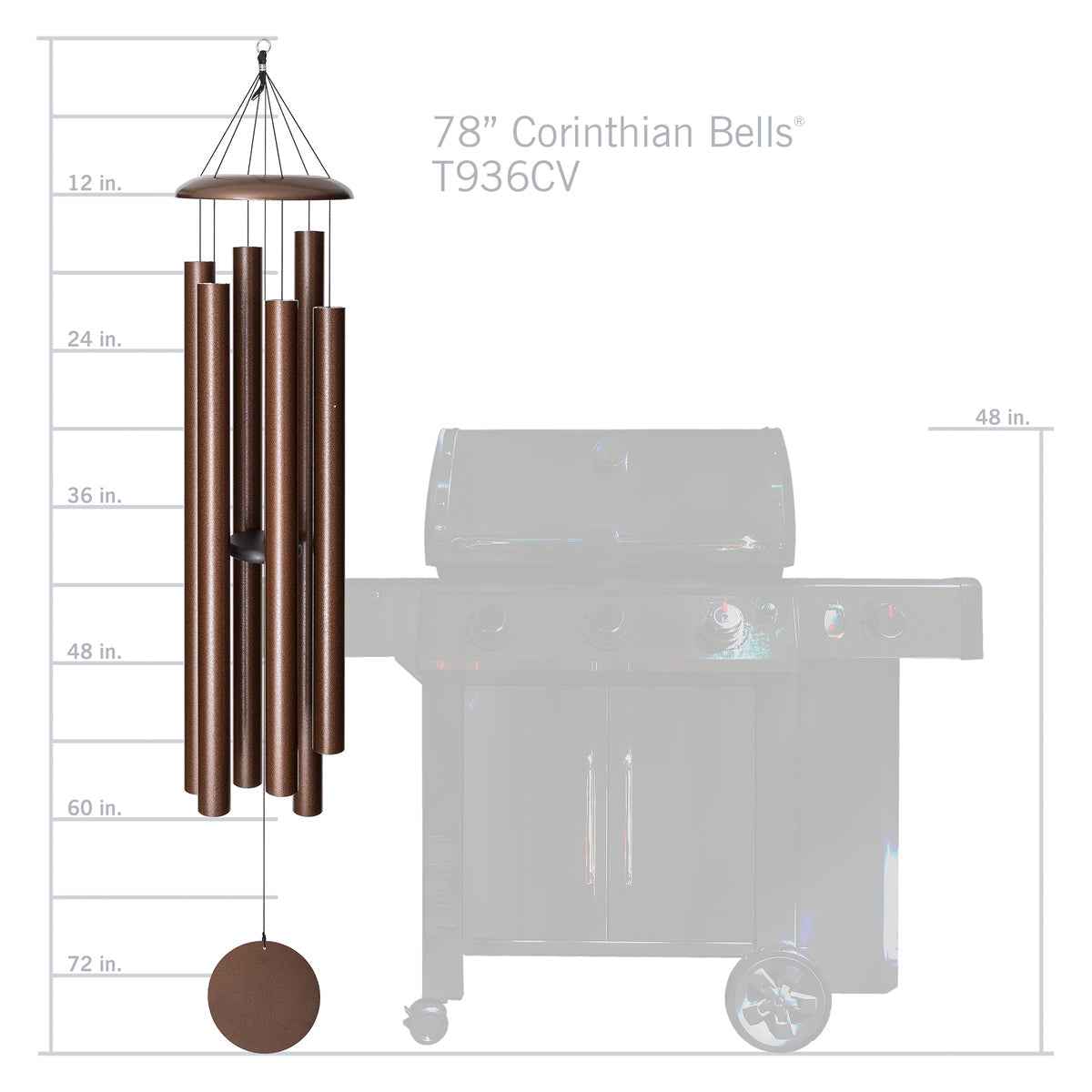 Corinthian Bells 78-inch Wind Chime - Copper Vein