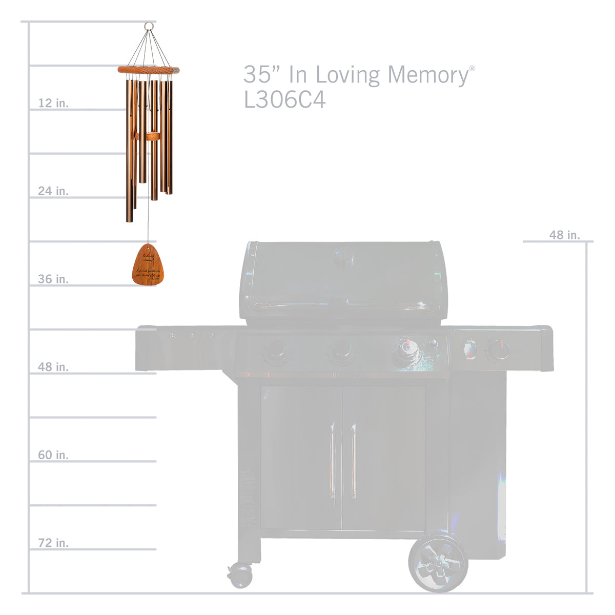 In Loving Memory 35-Inch Wind Chime - Bronze - Phrase 4
