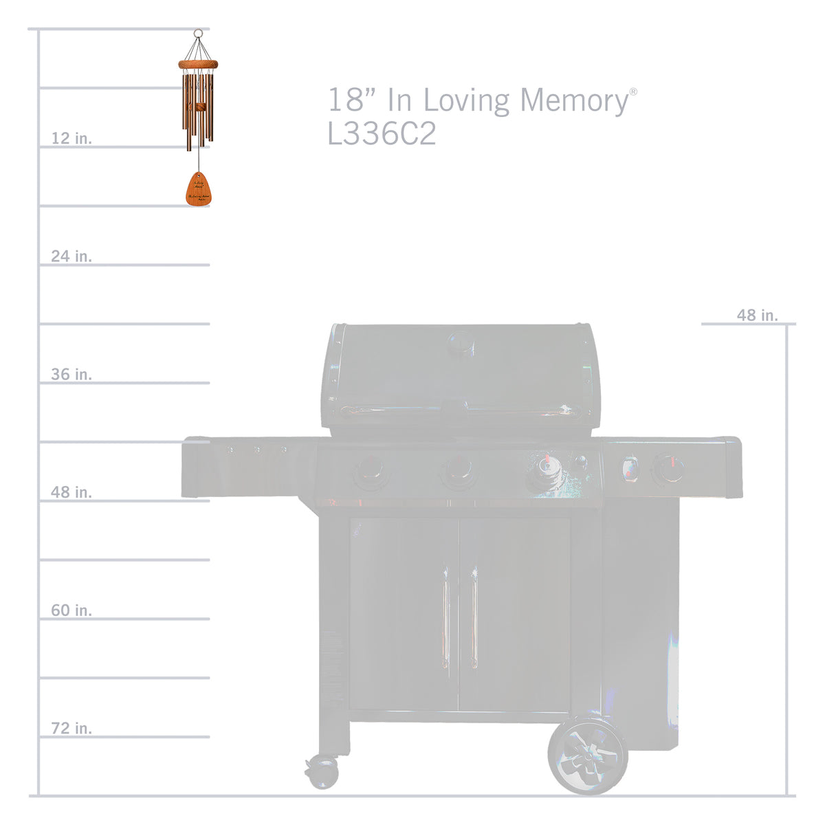 In Loving Memory 18-Inch Wind Chime - Bronze - Phrase 2