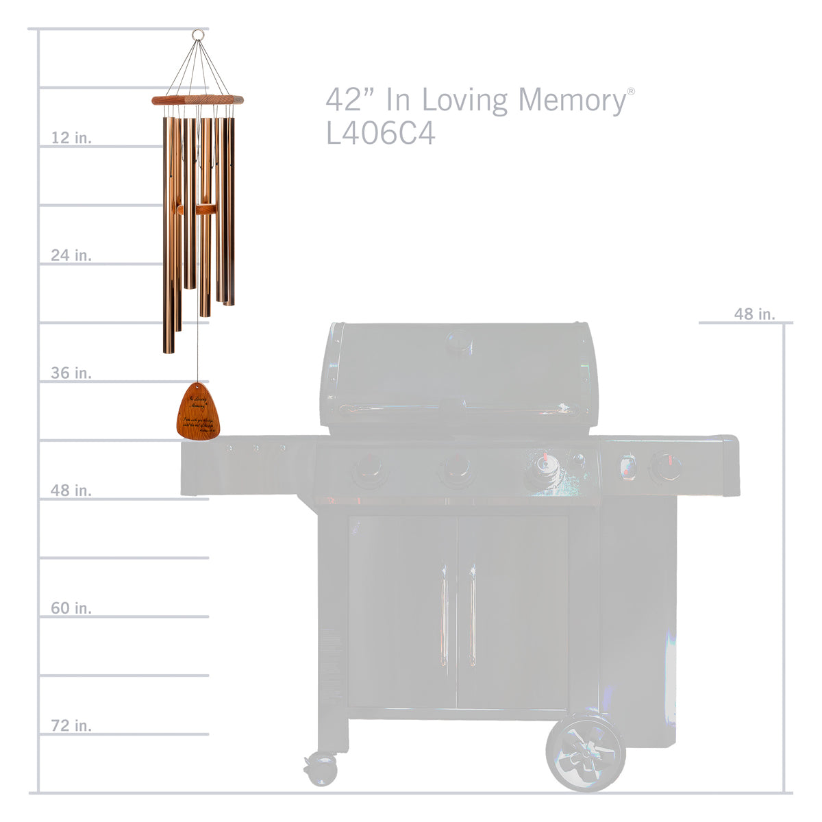 In Loving Memory 42-Inch Wind Chime - Bronze - Phrase 4