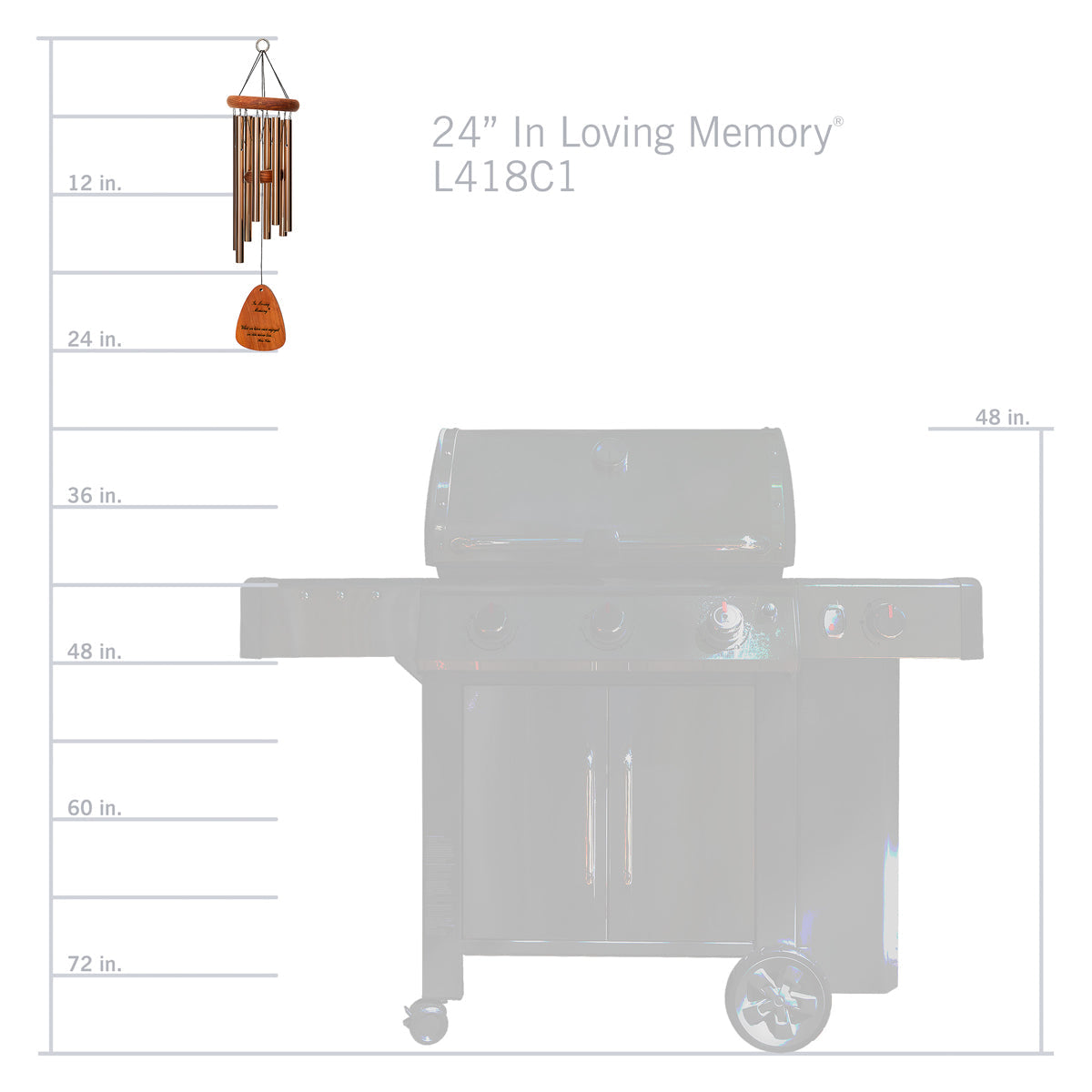 In Loving Memory 24-Inch Wind Chime - Bronze - Phrase 1