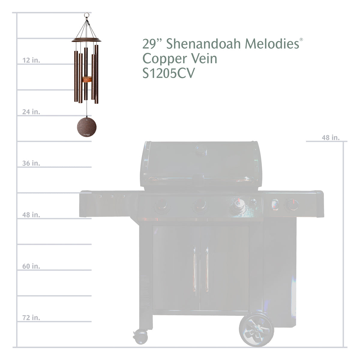 Shenandoah Melodies 29-inch Wind Chime - Copper Vein
