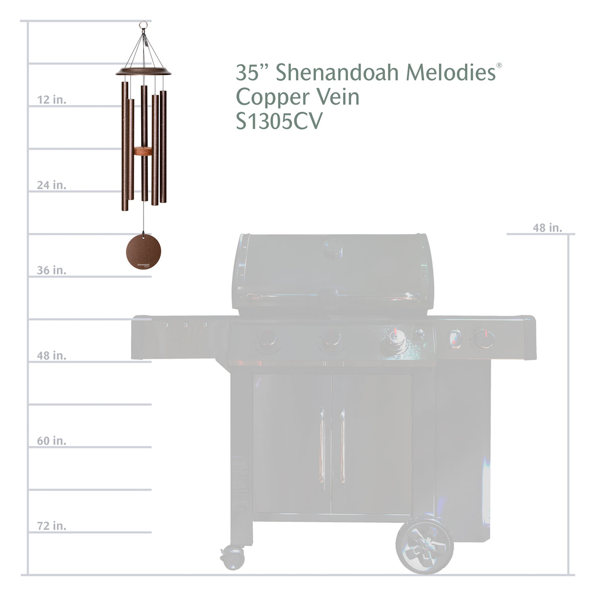 Shenandoah Melodies 35-inch Wind Chime - Copper Vein