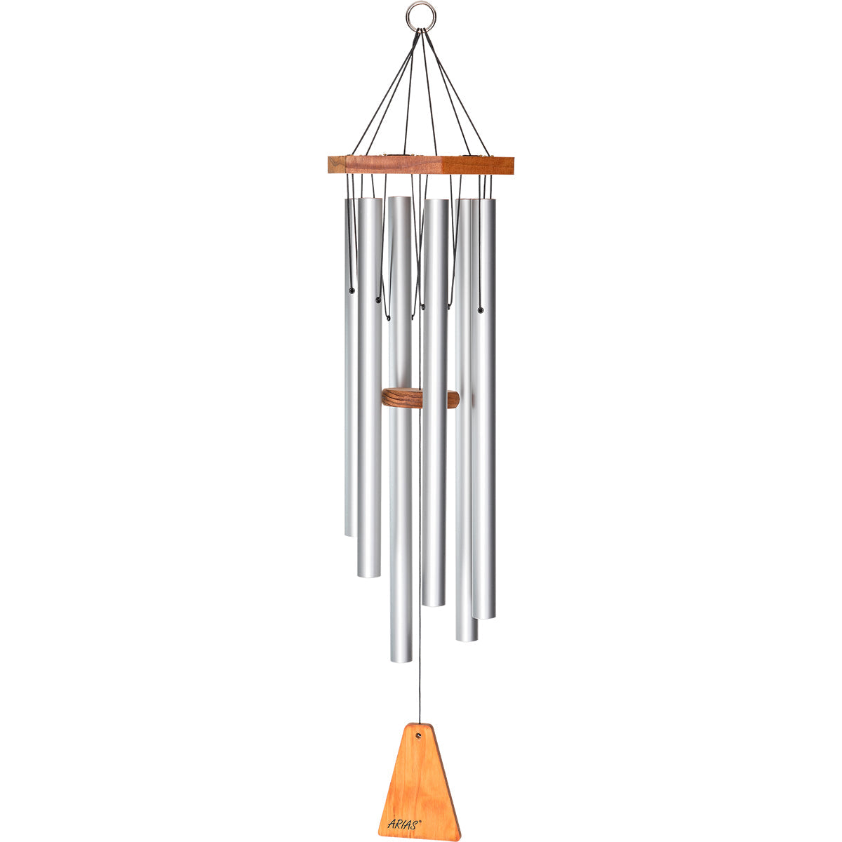 Arias 34-inch Wind Chime - Silver Finish Tubes (6 Tubes)