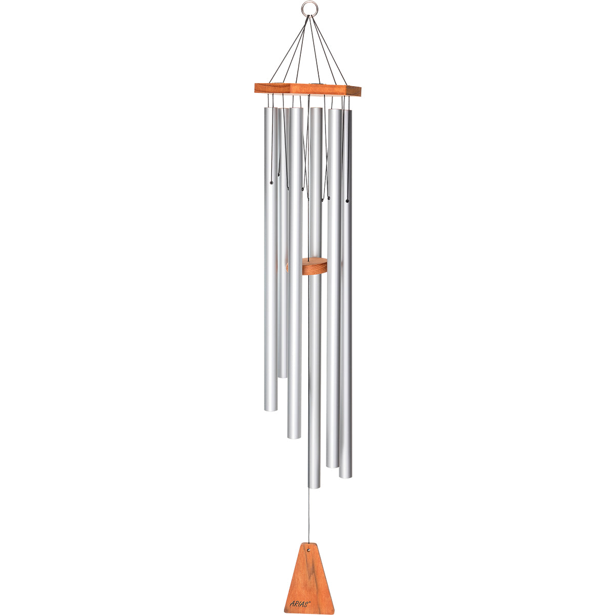Arias 44-inch Wind Chime - Satin Silver Finish Tubes