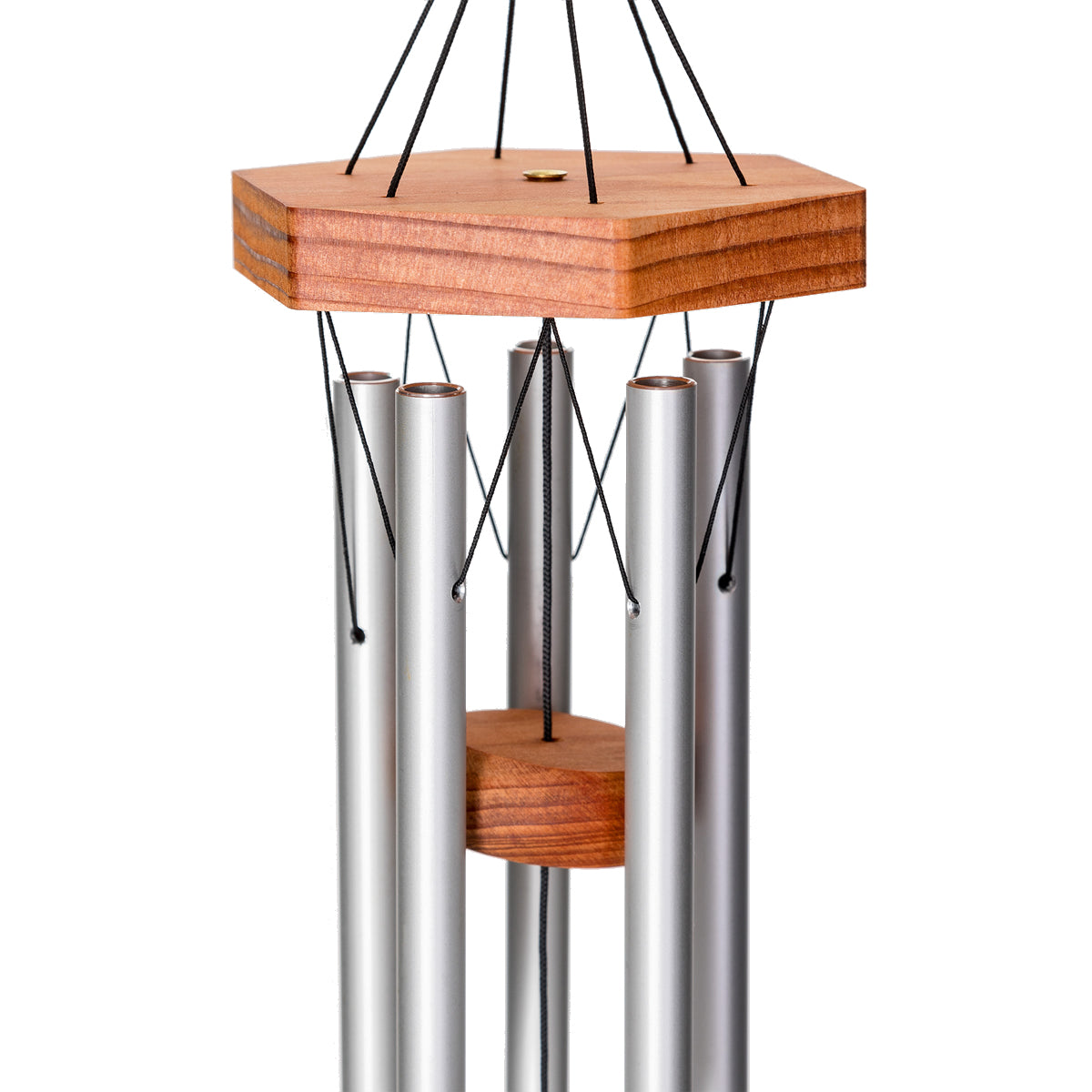 Arias 17-inch Wind Chime - Satin Silver Tubes