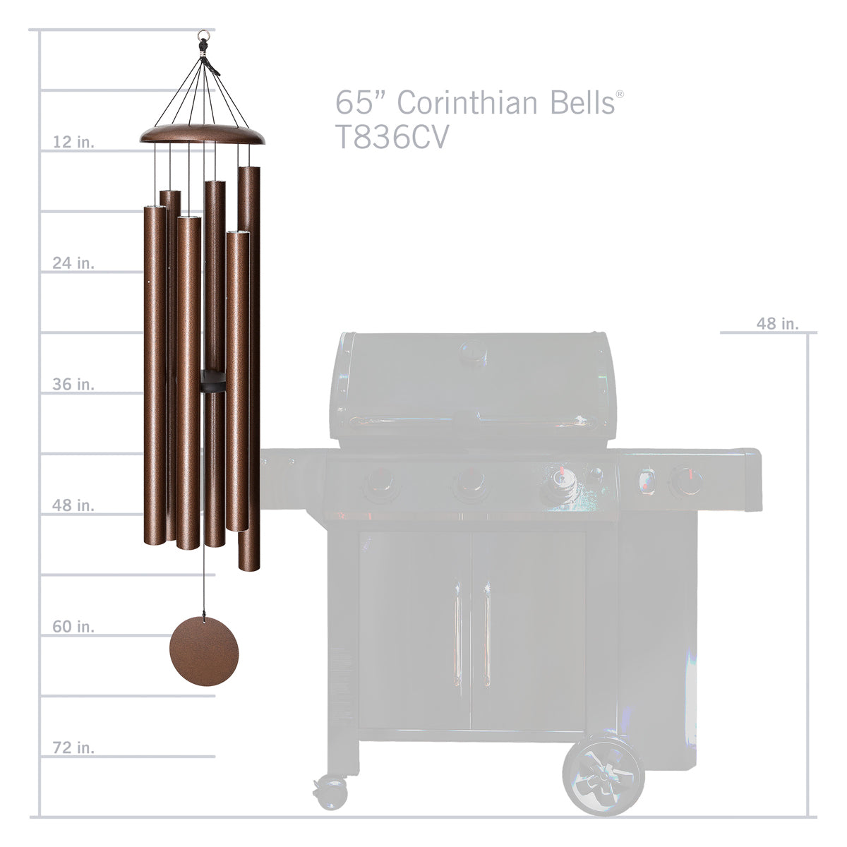 Corinthian Bells 65-inch Wind Chime - Copper Vein