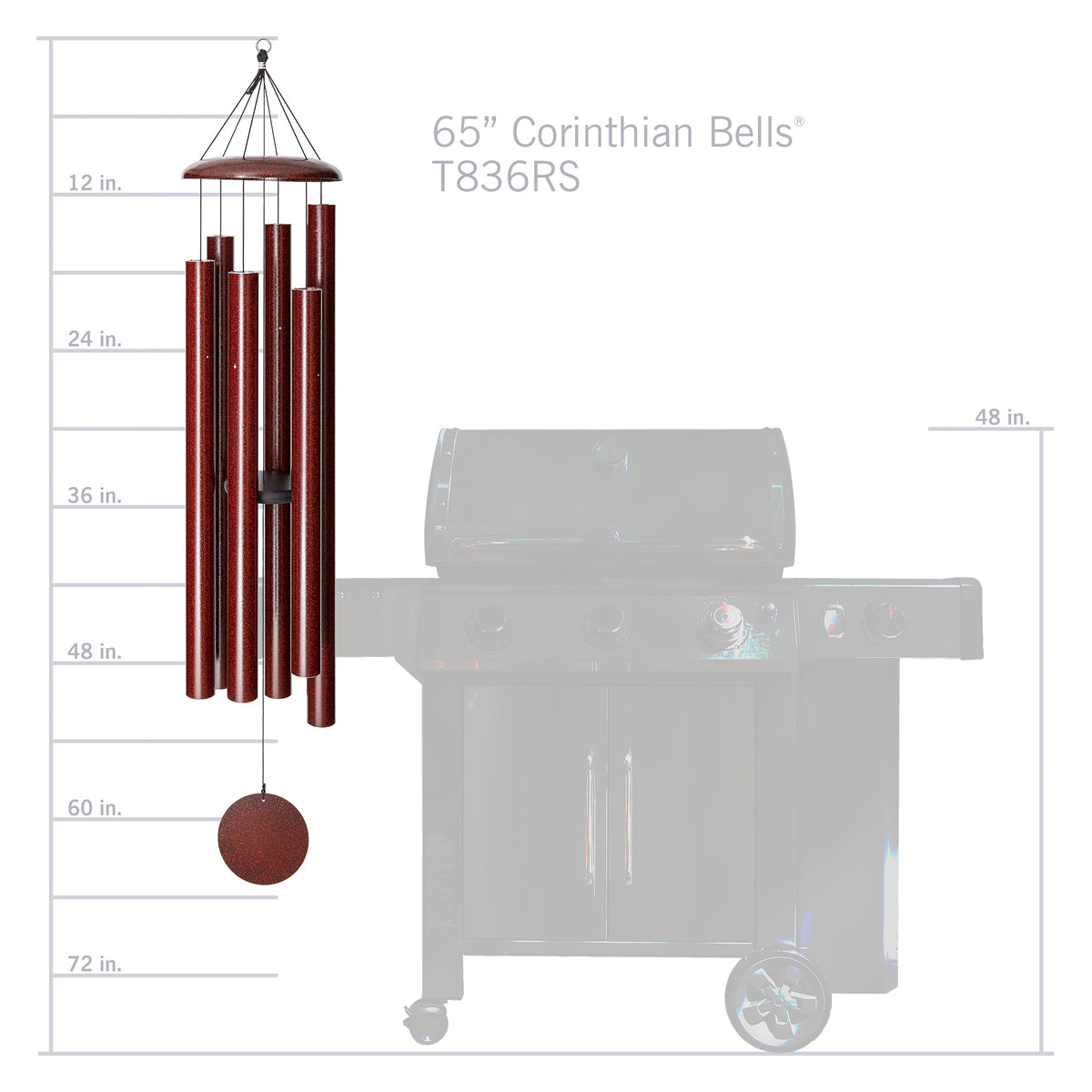 Corinthian Bells 65-inch Wind Chime - Ruby Splash