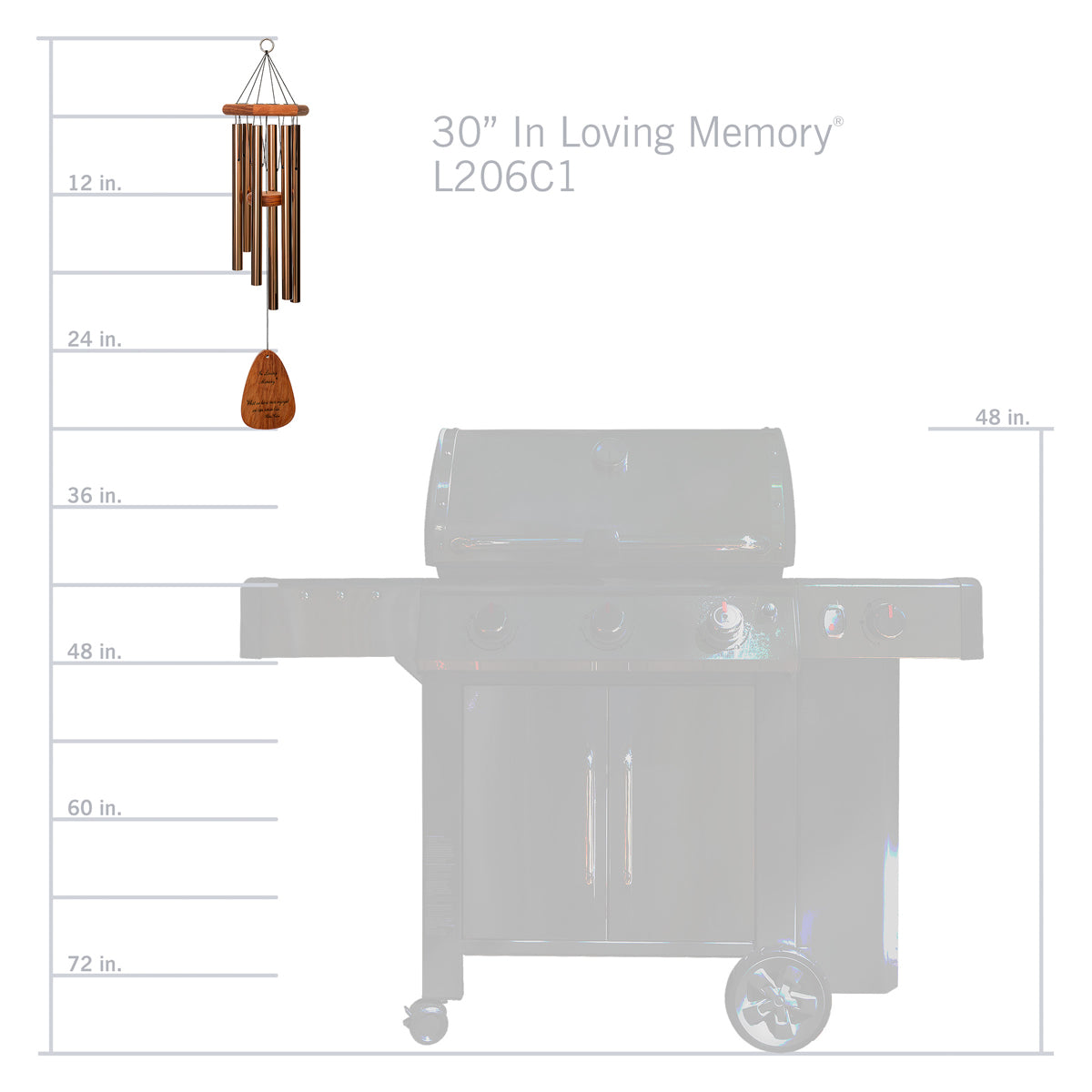 In Loving Memory 30-Inch Wind Chime - Bronze - Phrase 1