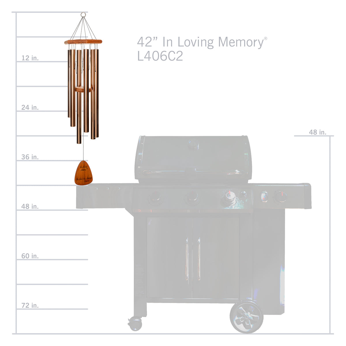 In Loving Memory 42-Inch Wind Chime - Bronze - Phrase 2