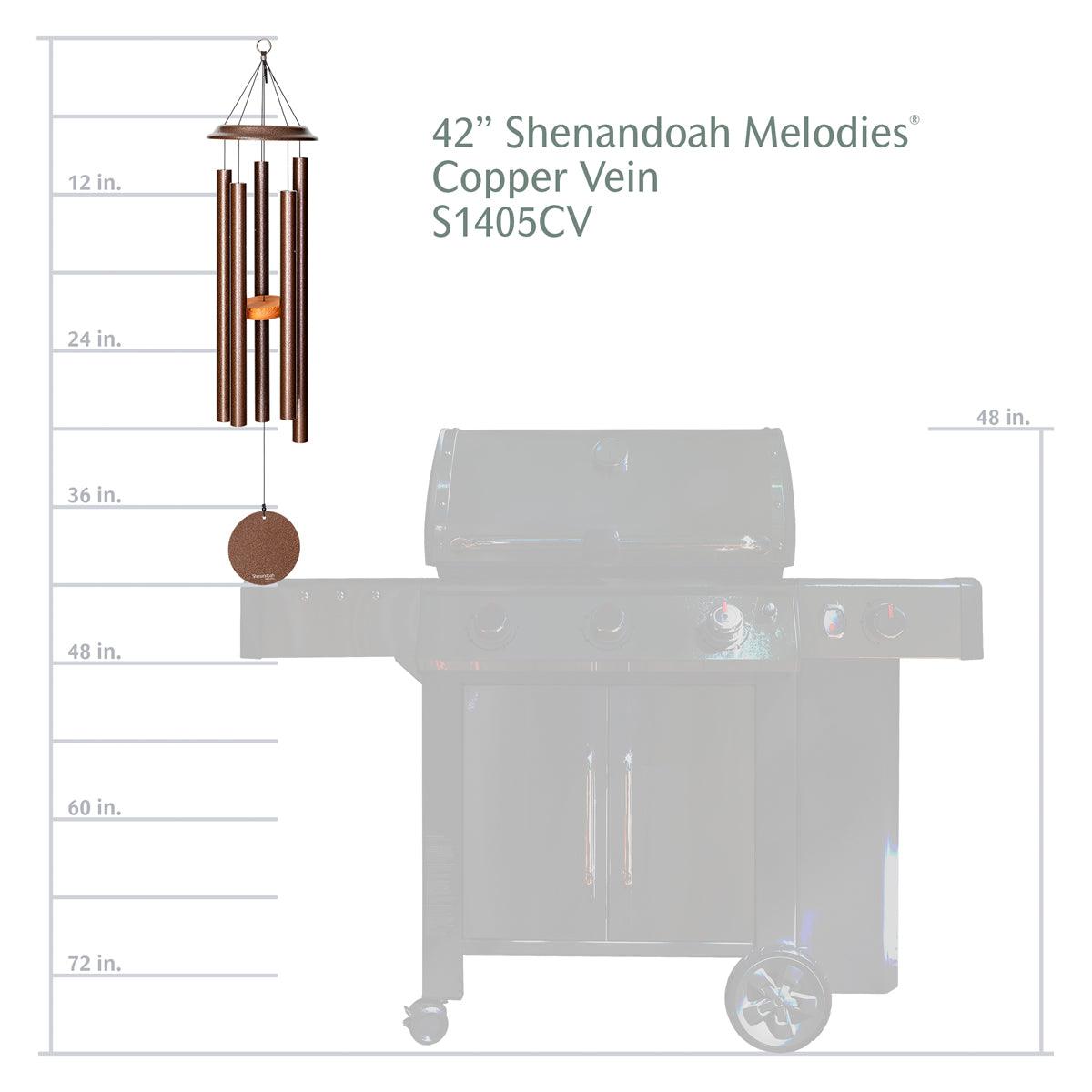 Shenandoah Melodies 42-inch Wind Chime - Copper Vein