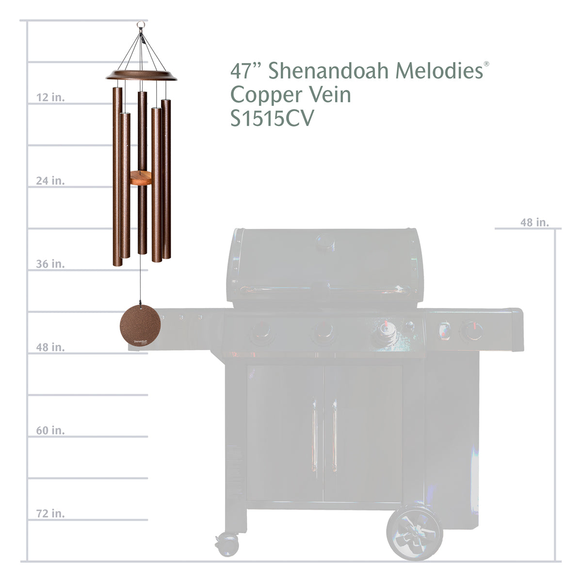 Shenandoah Melodies 47-inch Wind Chime - Copper Vein