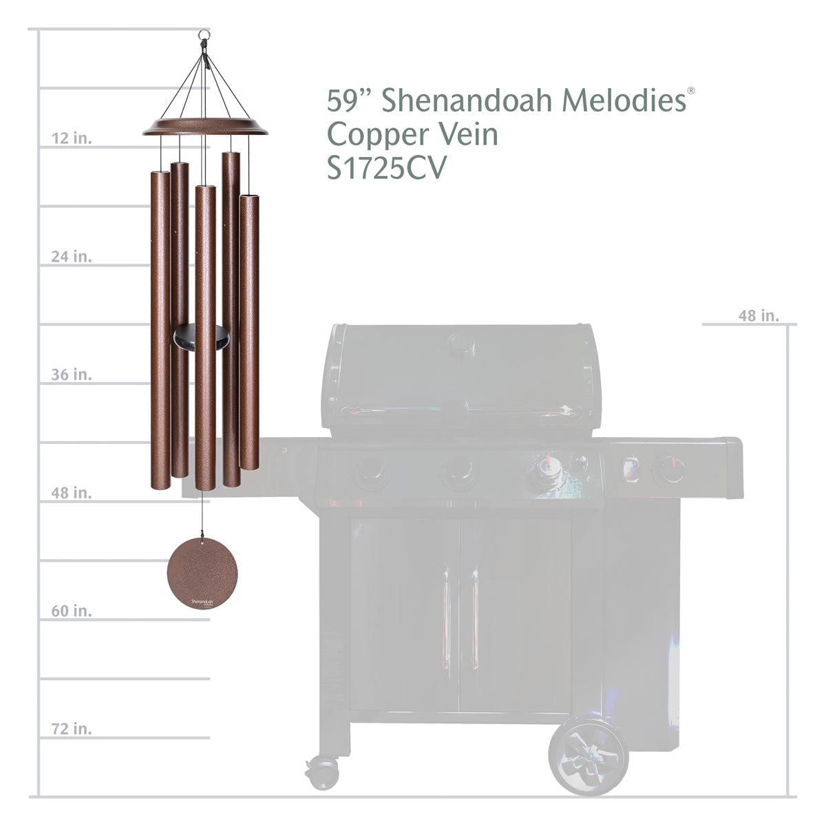 Shenandoah Melodies 59-inch Wind Chime - Copper Vein